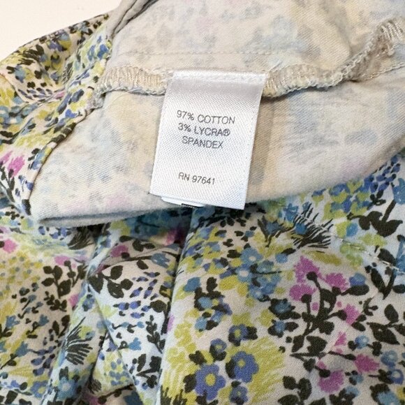 J. Jill Floral Chino Skirt Size 8 Cottage Pencil Skirts Floral Romantic - Picture 3 of 8